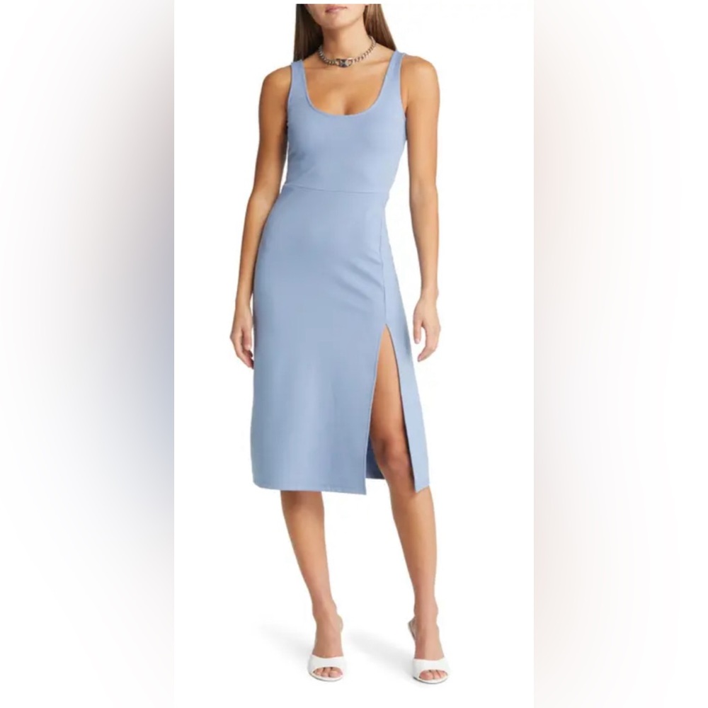 Simple Comfortable Scoop Neck Midi Dress